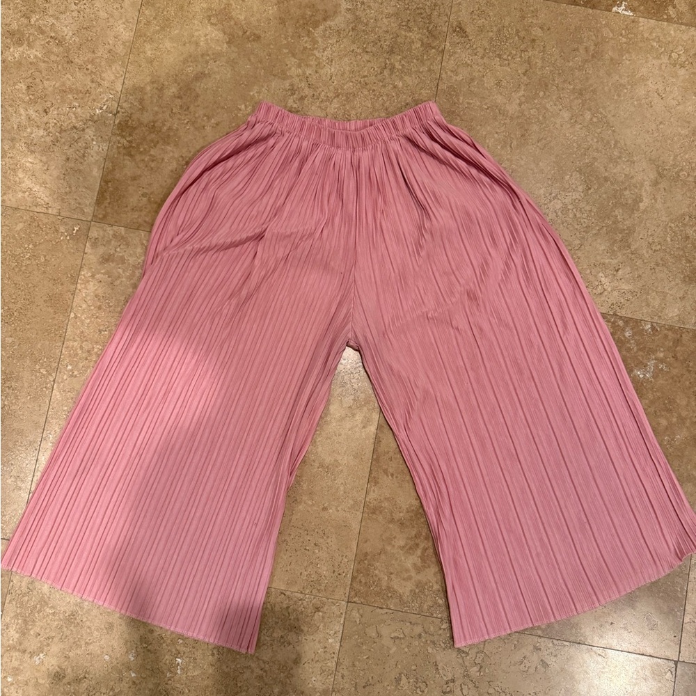 Zara Kids Pink Pleated Culottes size 13-14